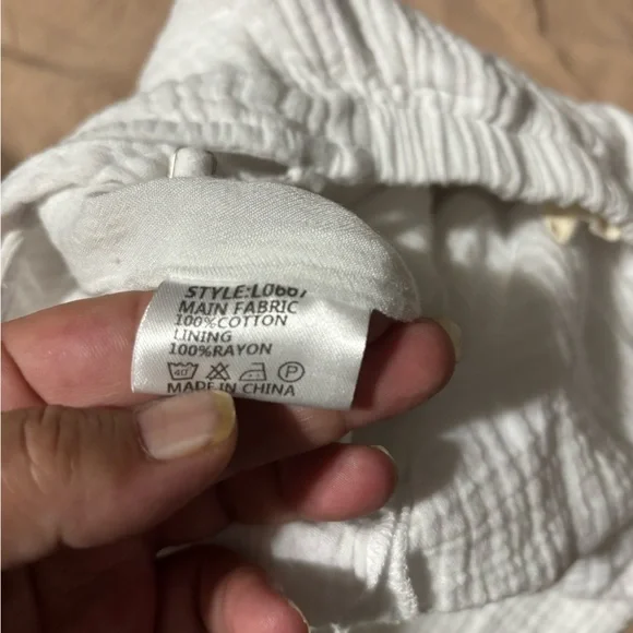 Lost in Lunar White Cotton Gauze Jumpsuit XS Wide Leg Minimalist - Picture 11 of 11